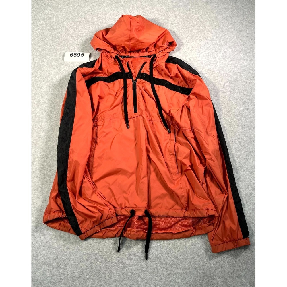 TLF Windbreaker Jacket Mens XL Orange Hooded 1/4 Zip Long‎ Sleeve Waterproof